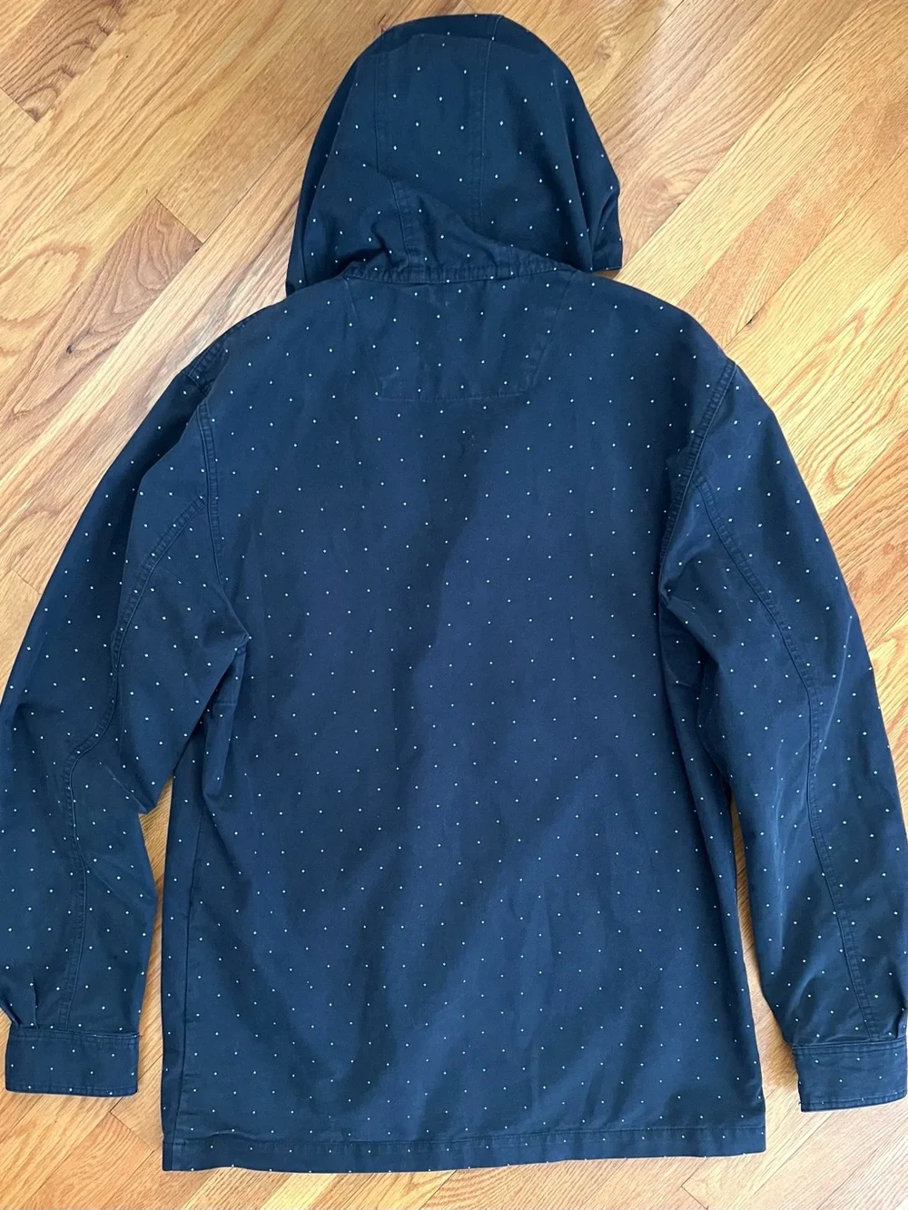 Men's Utility Cargo Skater Streetwear Navy Blue Hooded Jacket {L) EUC
